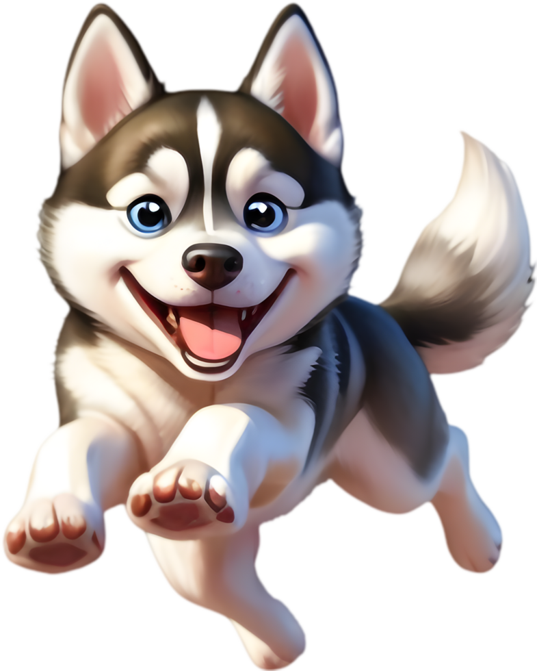 Fun and Cute Husky Cartoon Clipart Pack. . png