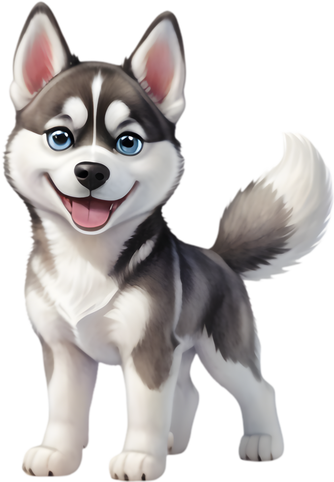 Joyful Siberian Husky Clipart for Your Art. . png