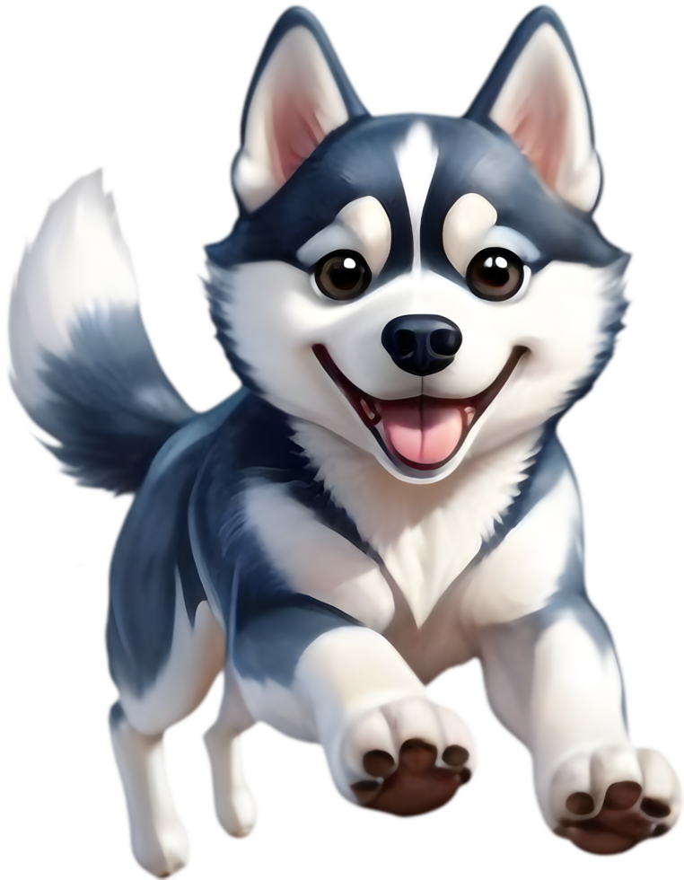 Lovable Husky Cartoon Clipart for Design Use. . png