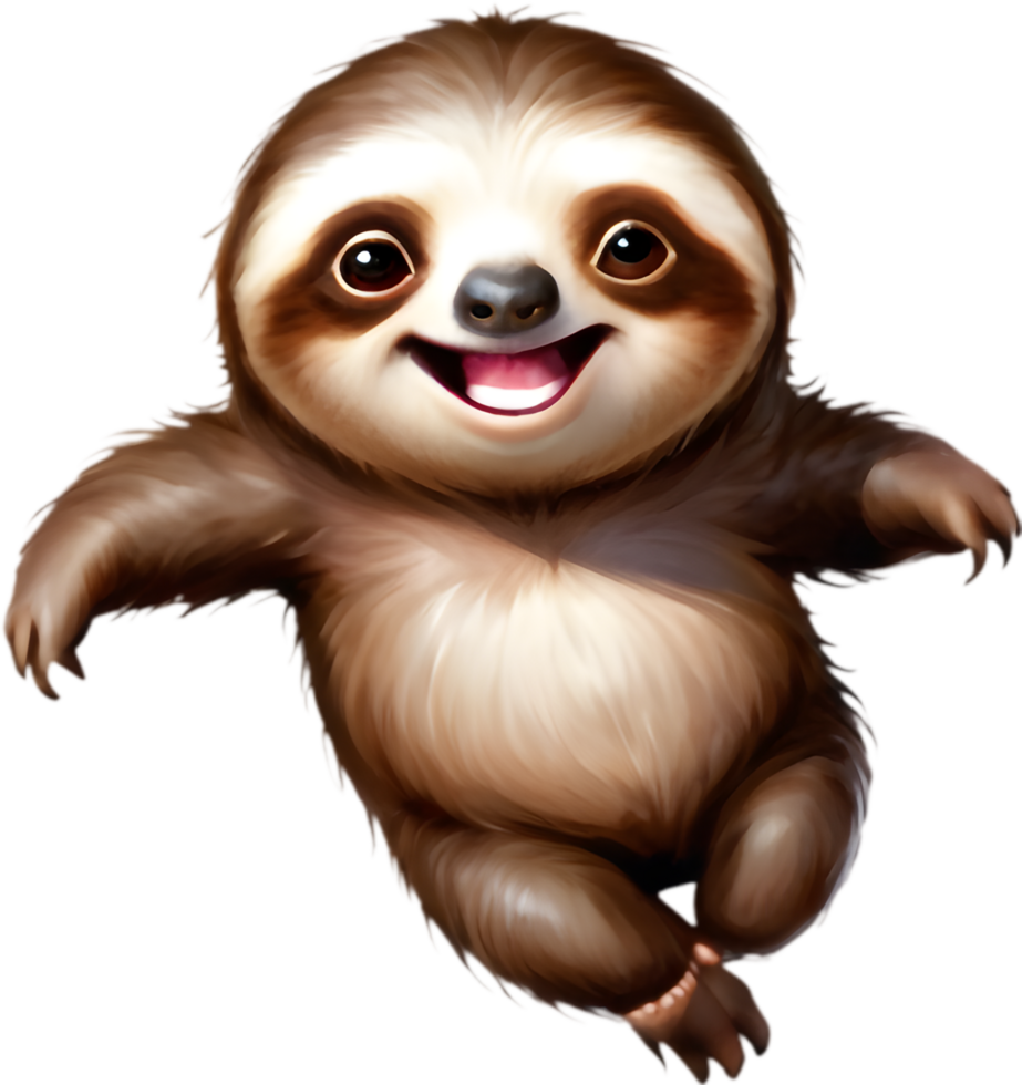 Sweet Cartoon Sloth for Engaging Art Designs. . png