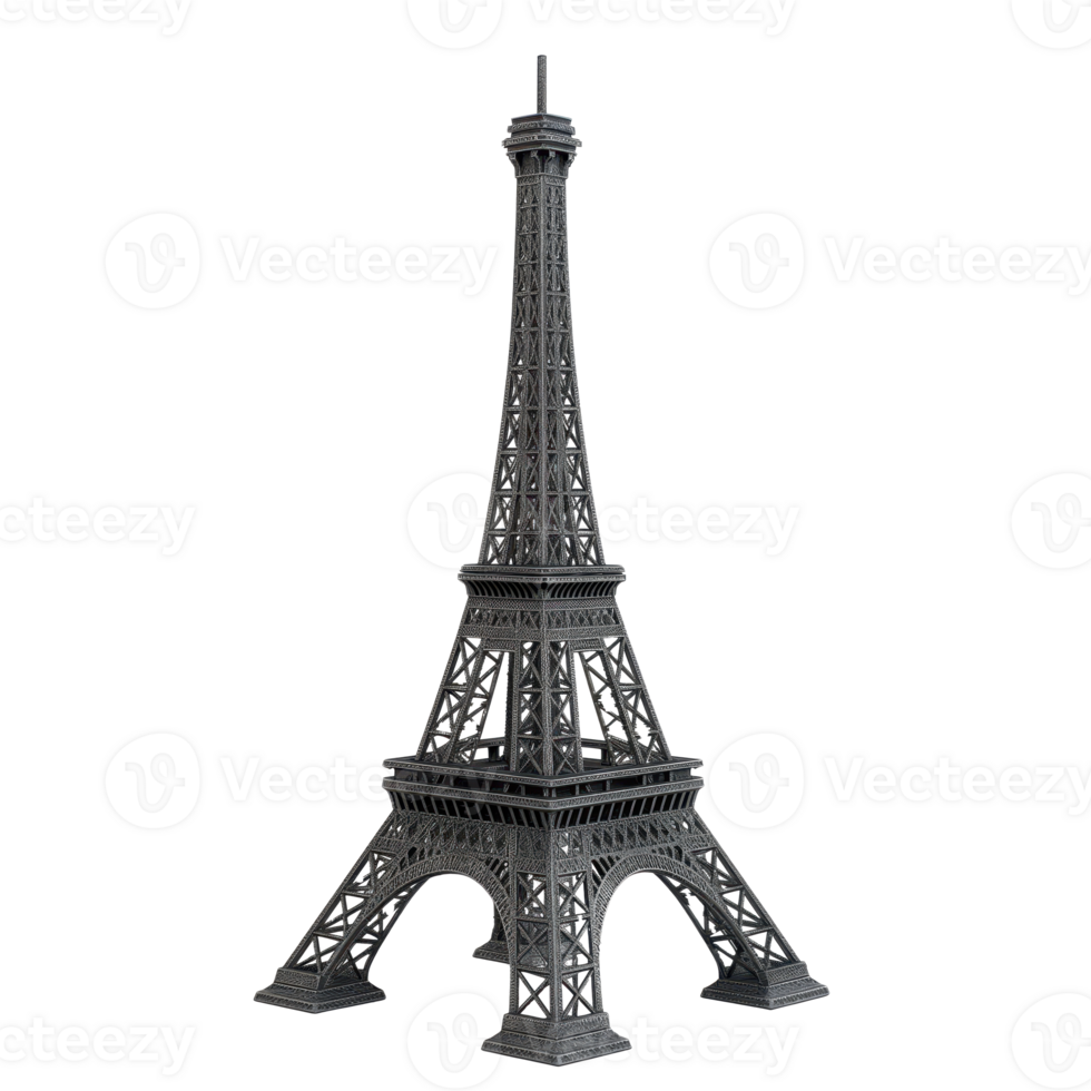 Elegant Model of Eiffel Tower on Clear Background A Meticulous Representation in Fine Detail png