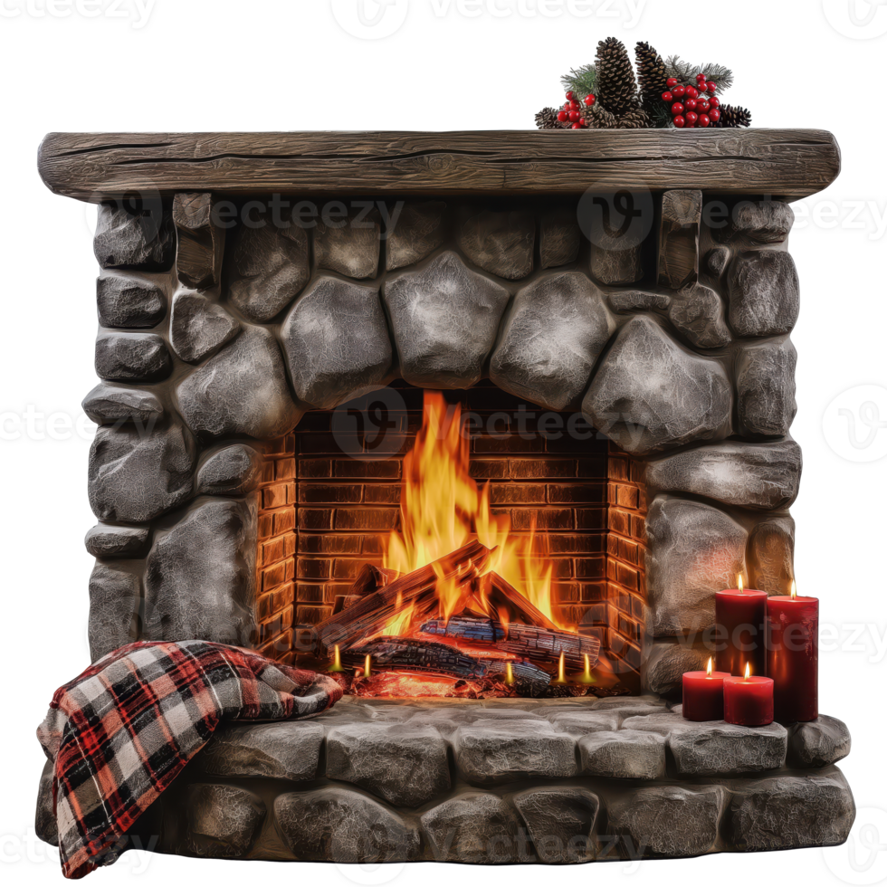 Warm Glow of a Cozy Fireplace Flames Dance Against a Transparent Backdrop png