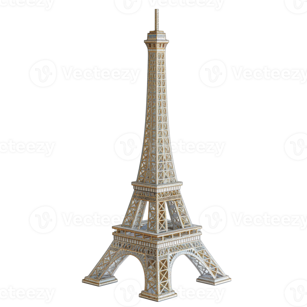 Intricate Eiffel Tower Model Stunning Architectural Miniature on Clear Canvas png
