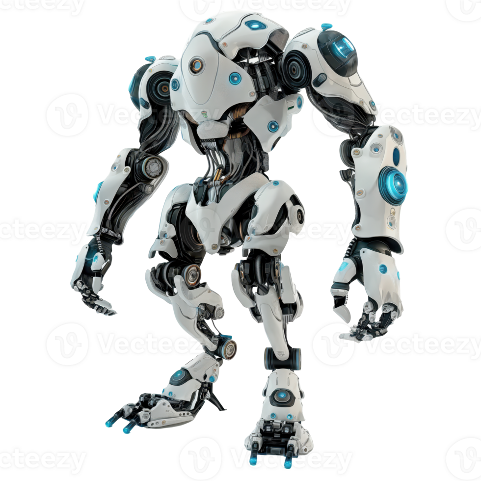 Futuristic Robot with Articulated Limbs A Masterpiece of Modern Technology png