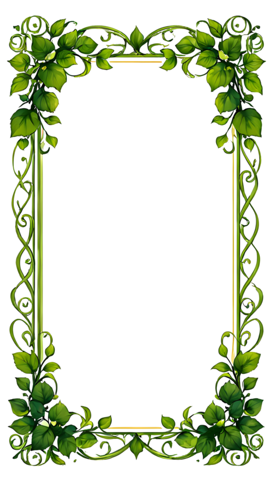 A green frame with ivy leaves png