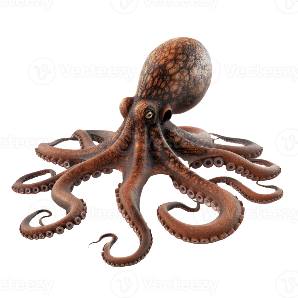 Majestic Giant Octopus with Outstretched Tentacles on Clear Background png