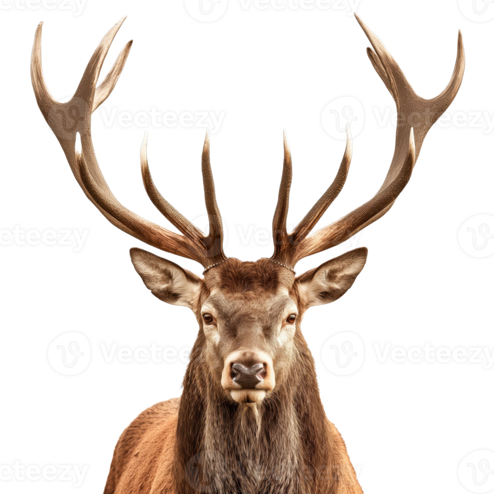 Majestic Stag with Regal Antlers on Translucent Canvas png
