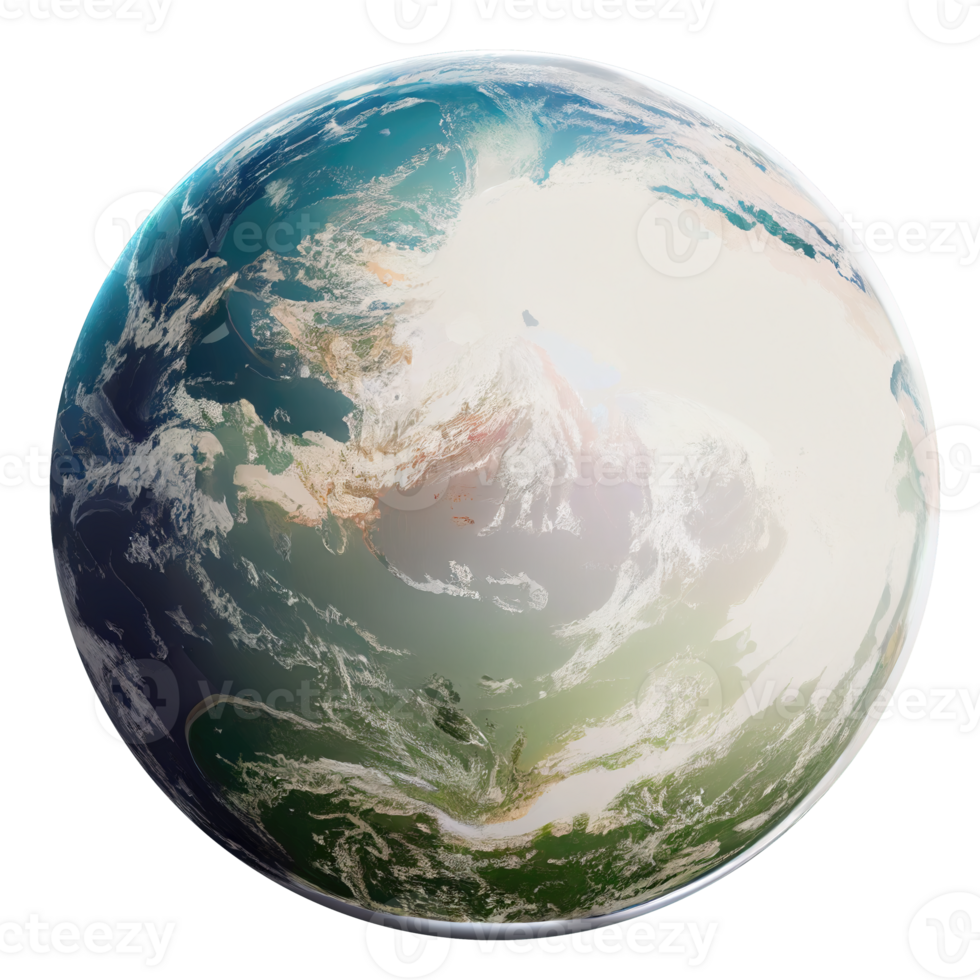 Stunning Realistic Earth Render Crystal-clear Globe on Transparent Canvas png