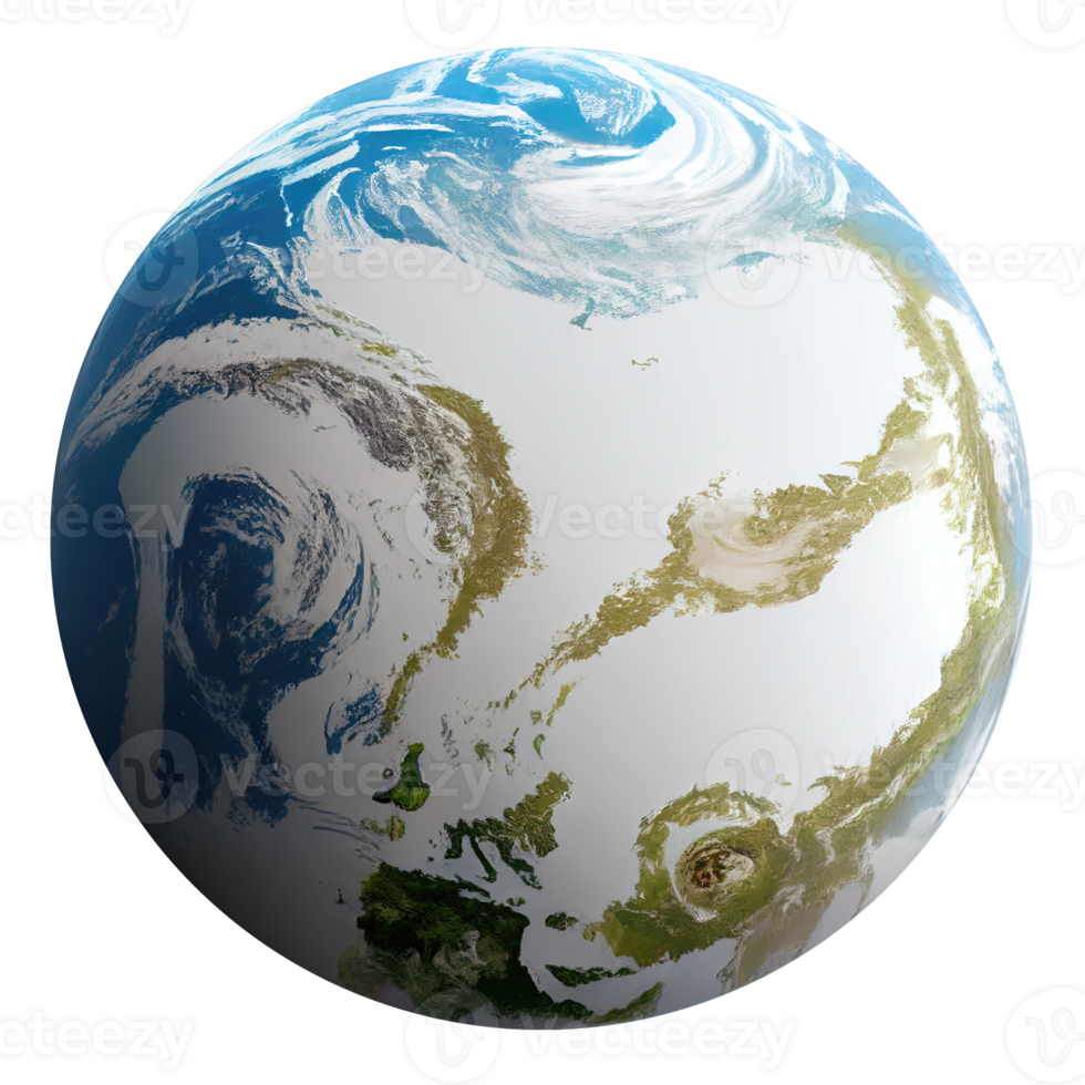 Vivid Depiction of Earth Stellar Realism Against Clear Canvas png