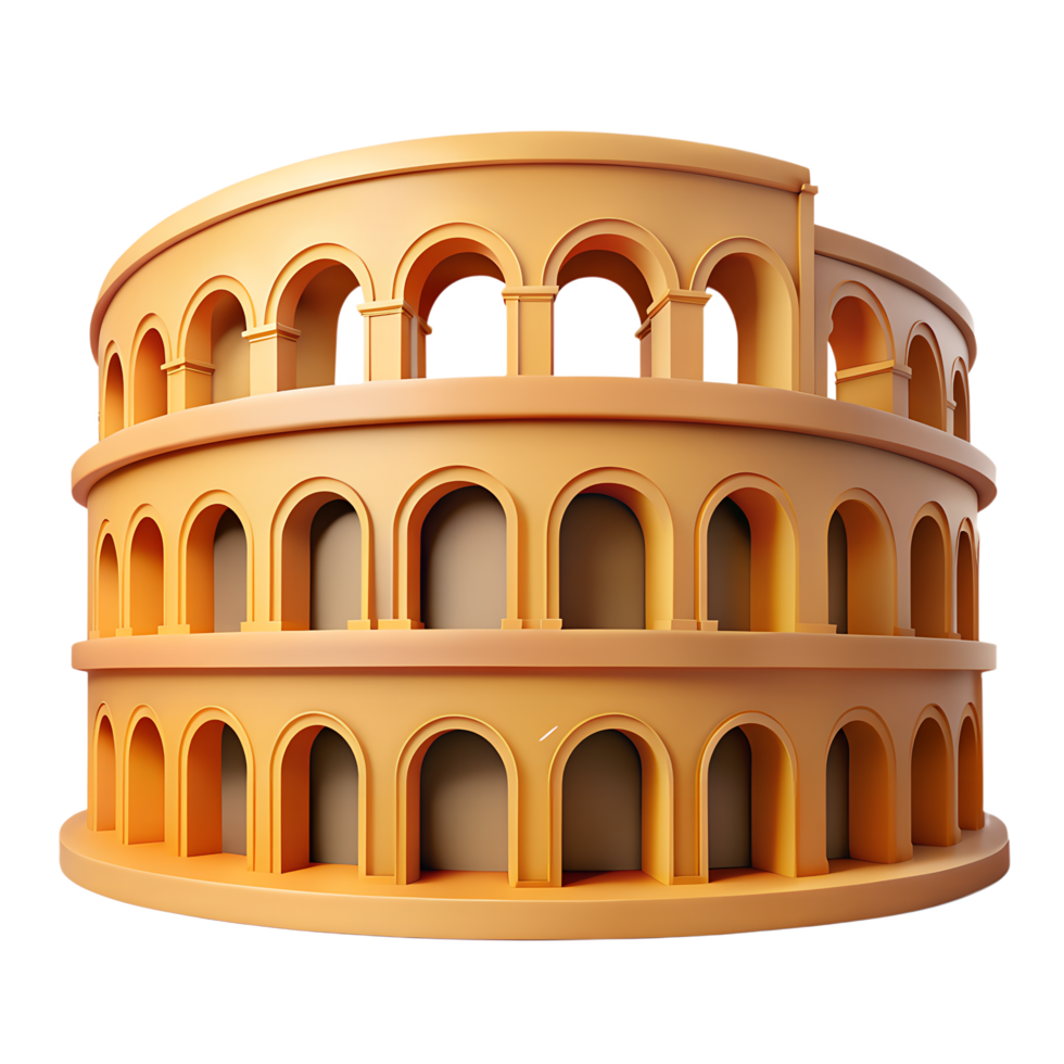 Miniature version of Colosseum 3d icon isolated on the transparent background png