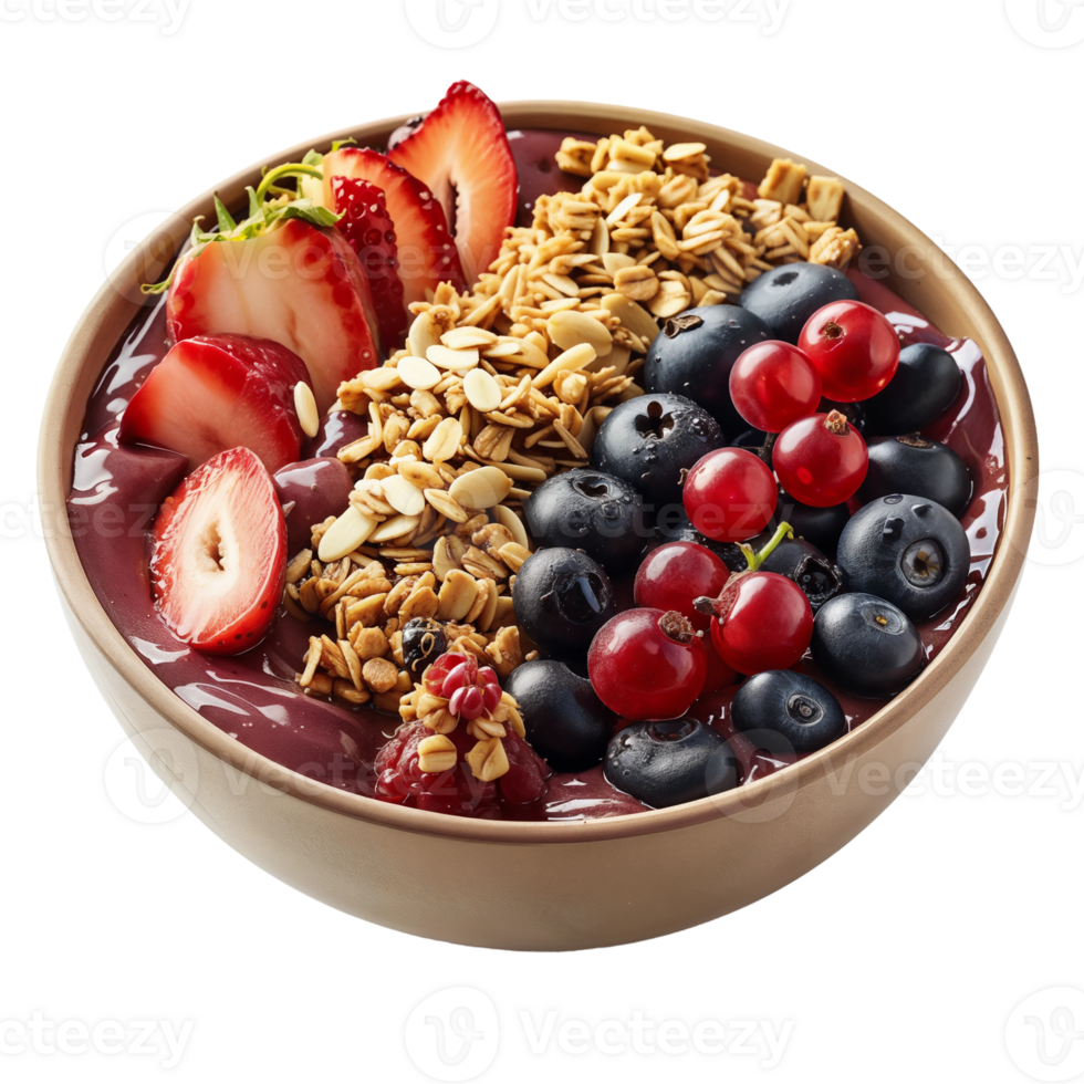 A bowl of fruit and granola png