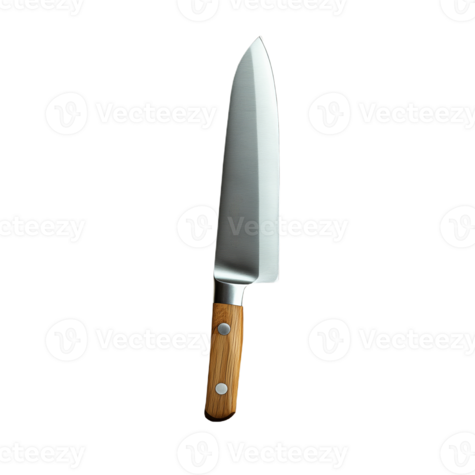 A knife with a wooden handle and a silver blade png
