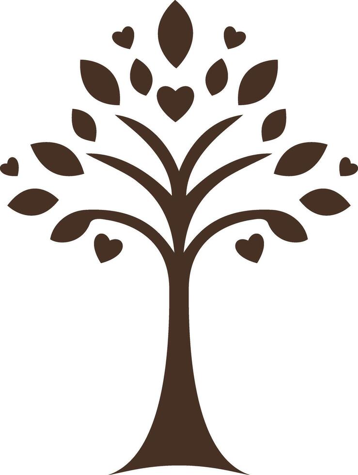 a tree with hearts on it vector