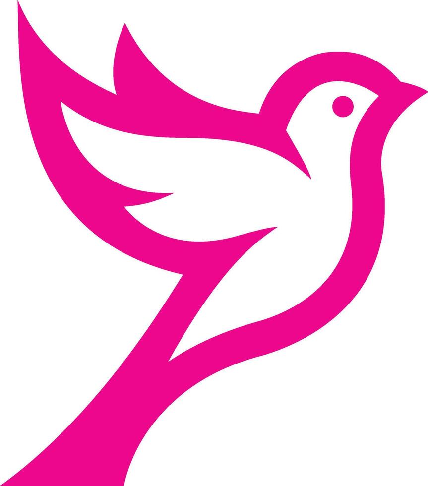 a pink bird logo with a white background vector