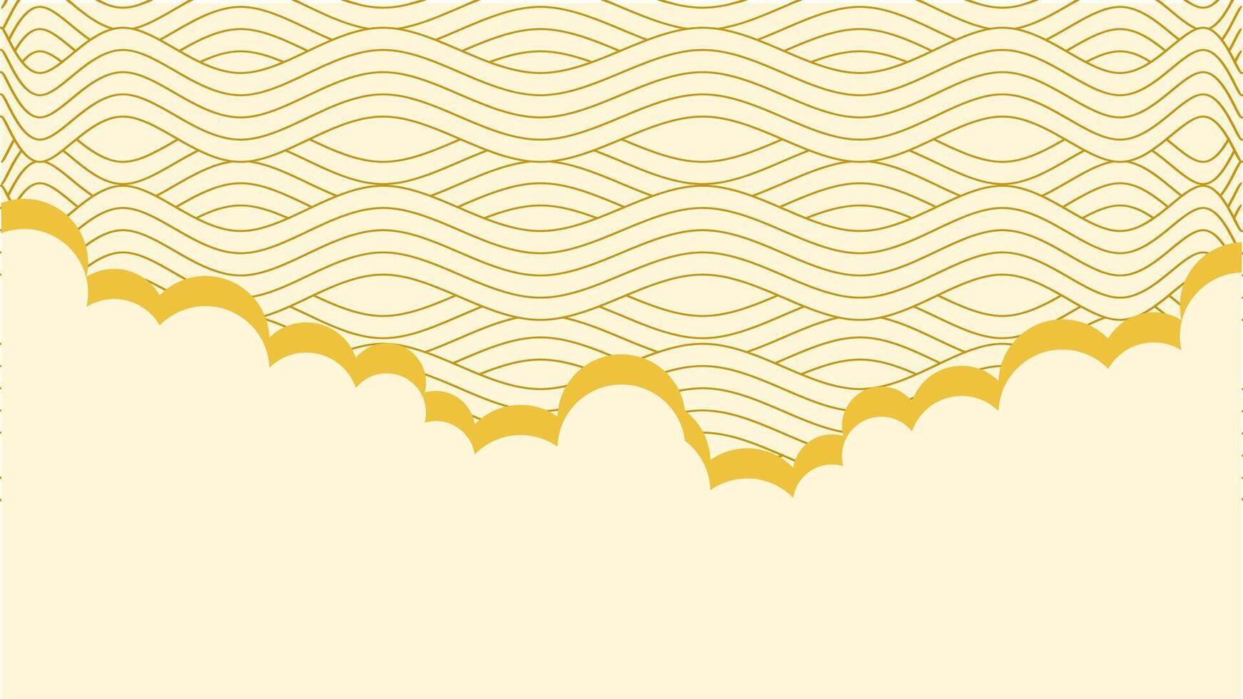 Abstract Background gold wave pattern with cloud shapes. Minimalist and modern design. Perfect for backgrounds, wallpapers, and branding. vector