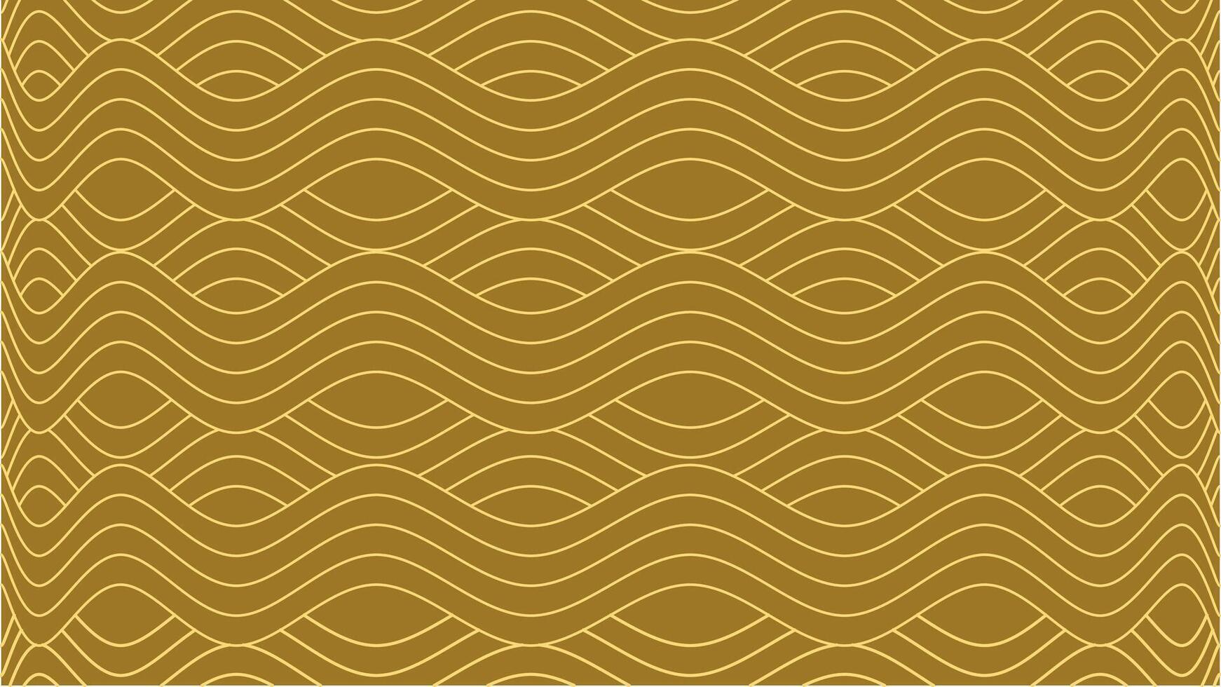 Seamless gold wave pattern on a brown background. Perfect for wallpaper, textile, and graphic design. vector