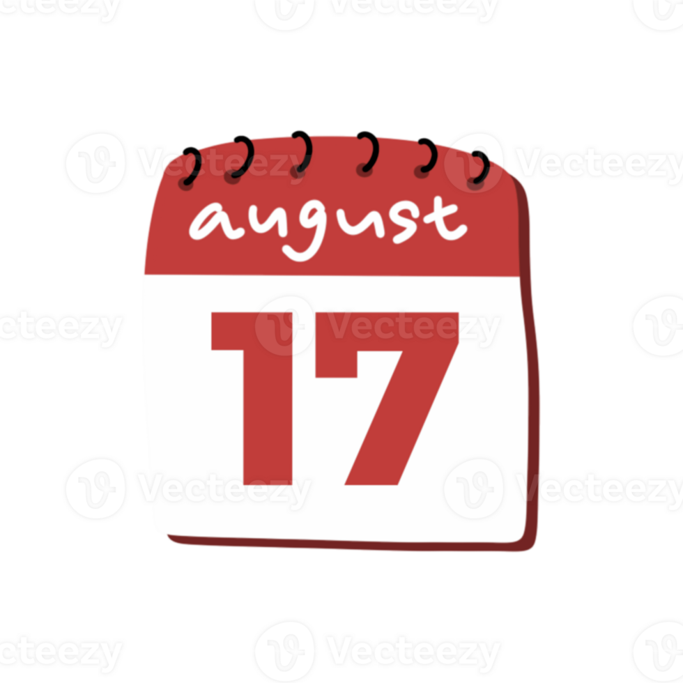 Calendar for Indonesian independence Day png