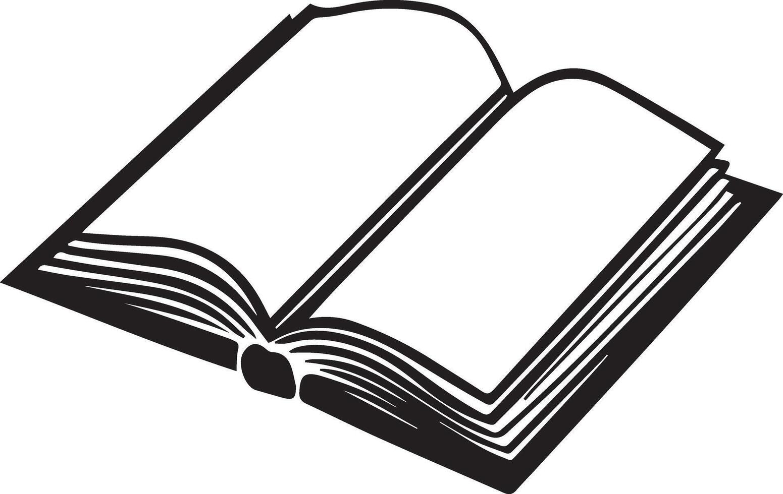 A black and white book, designed for multipurpose use. The sleek and minimalistic design makes it versatile for various applications, including logos, icons, and branding for different companies vector