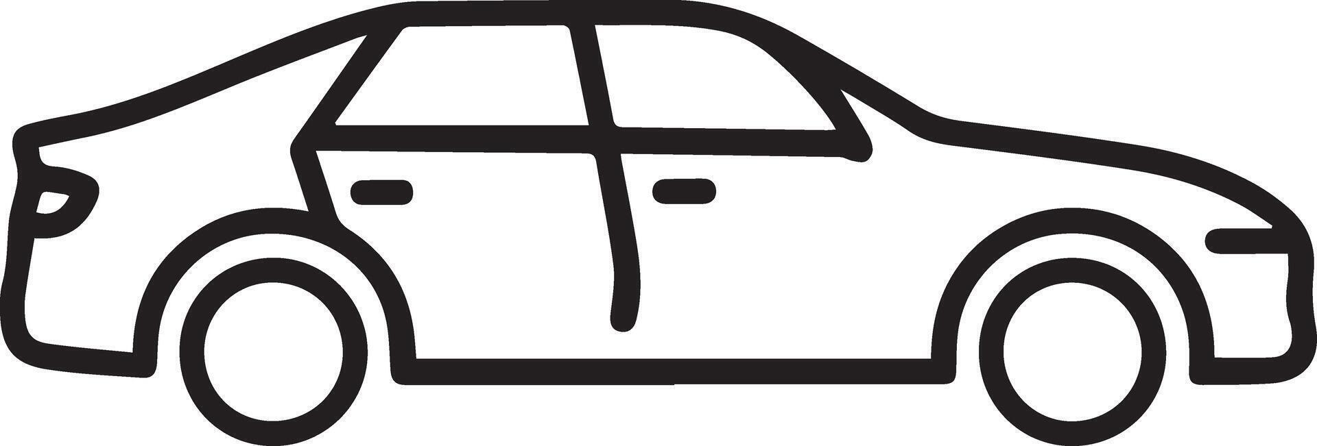 A sedan black car, designed for multipurpose use. Its sleek, minimalistic design ensures versatility for various applications, including logos, icons, and t-shirt designs vector