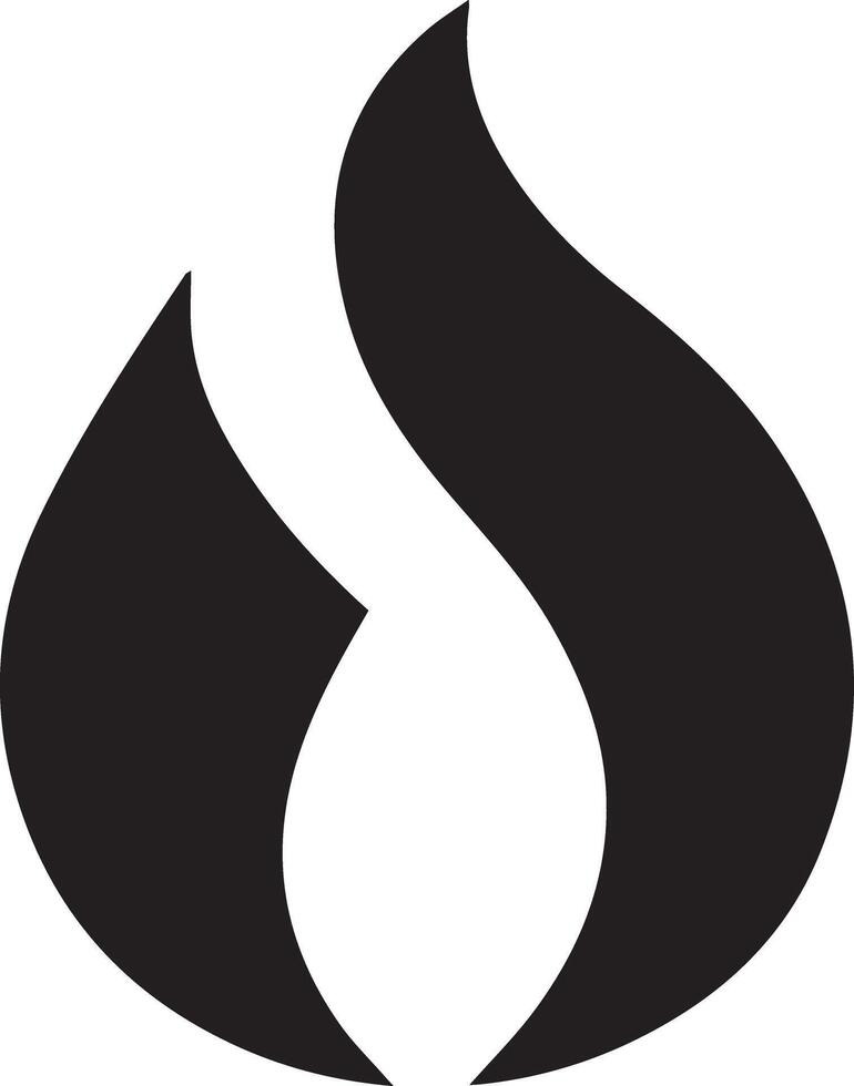 A fire flame icon designed for various companies. The design is clean, visually striking, and captivating, making it ideal for logos, posters, t-shirts, and other graphic projects vector