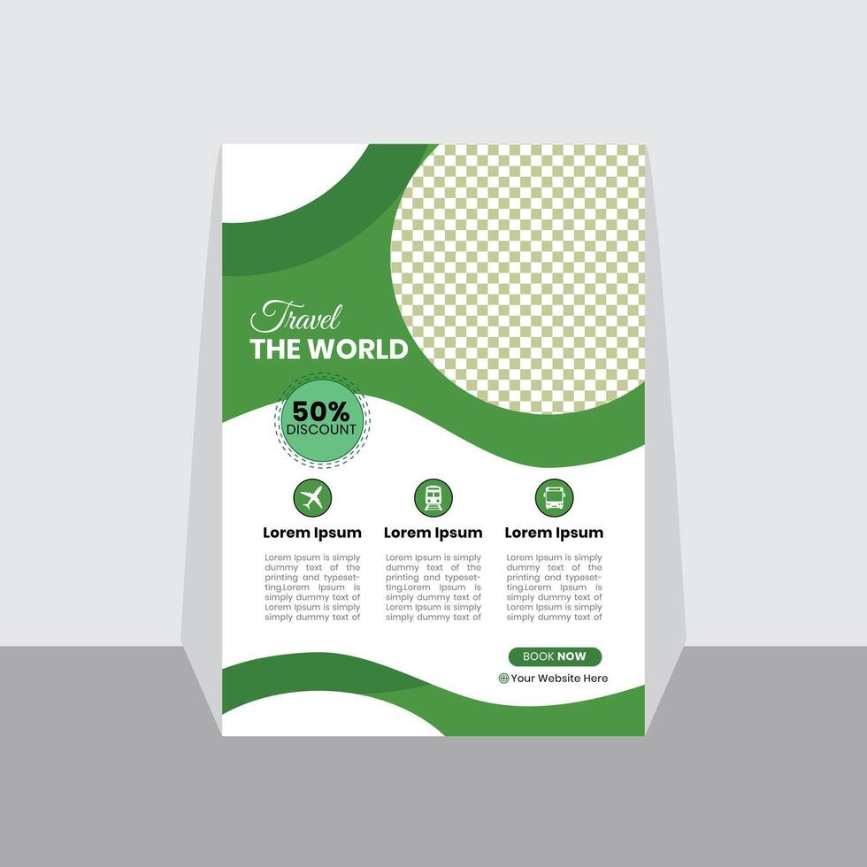 Modern travel flyer or poster design. vector