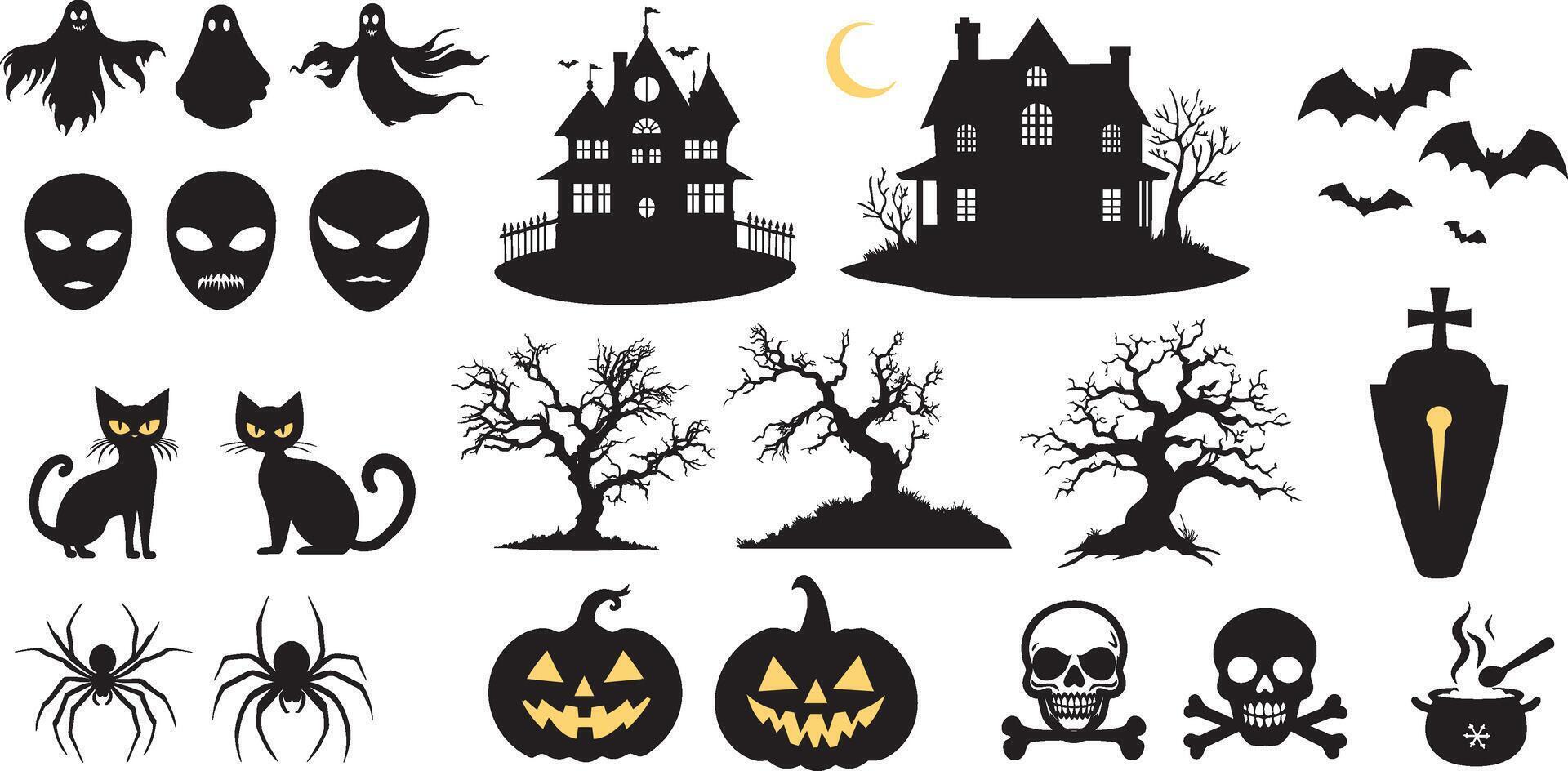 Halloween elements collection set vector