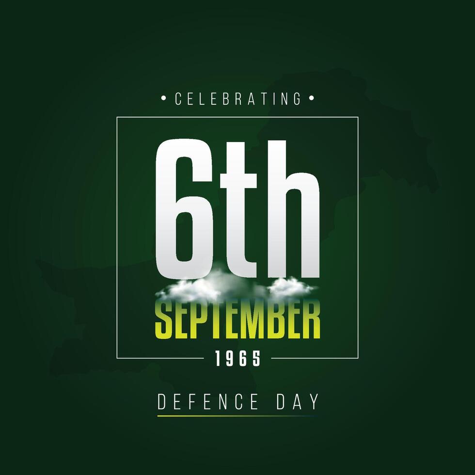 6 September Defence Day of Pakistan. Celebration Concept Green Background Illustration. vector