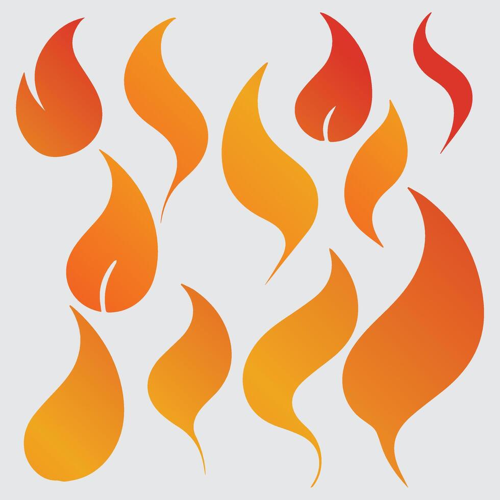fire set ember clipart vector