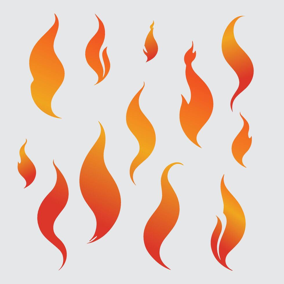 fire icon set vector