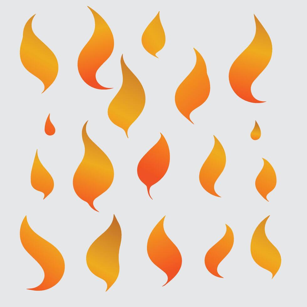 set of fire ember icon clipart vector