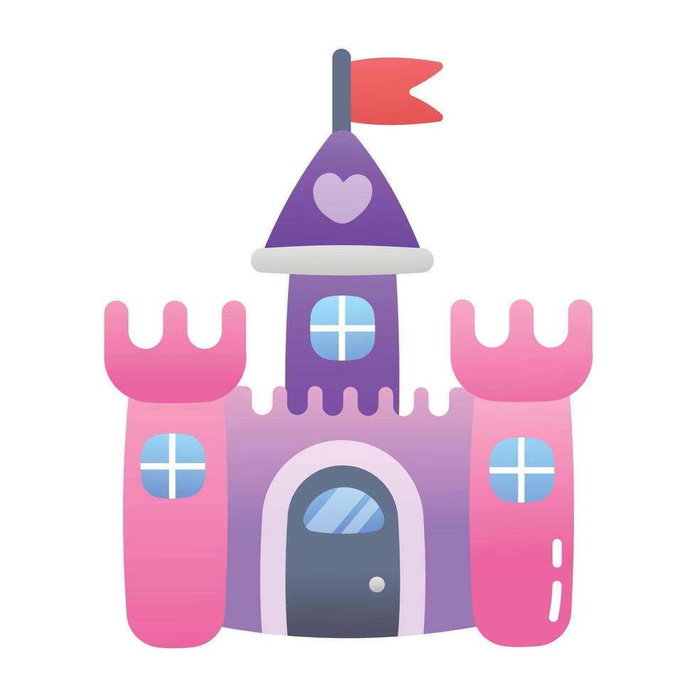 Fantasy castle icon designed in flat style vector