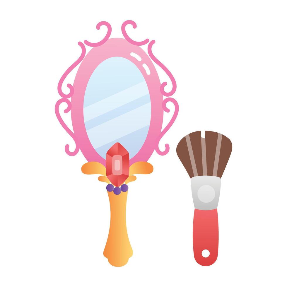 An icon of hand mirror in flat style vector
