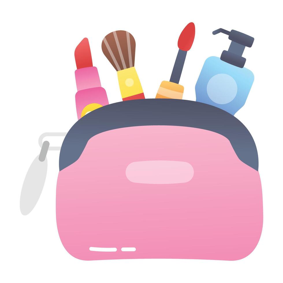Makeup pouch icon designed in flat style vector