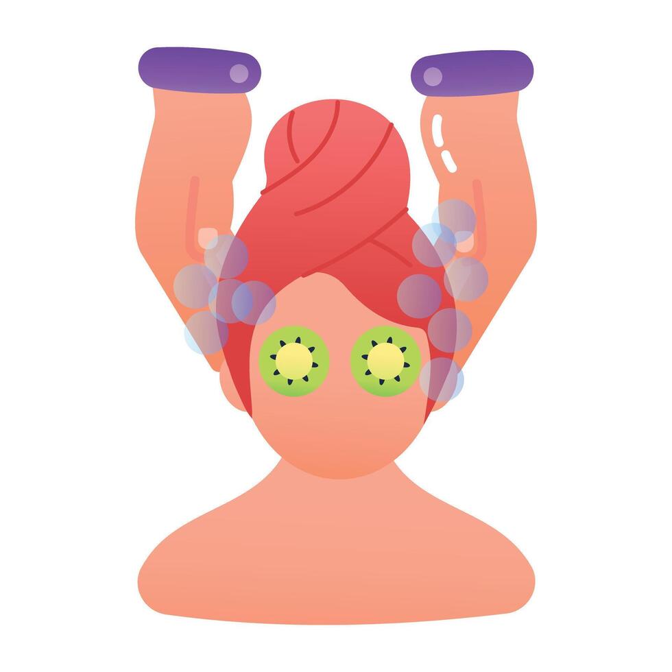 A flat icon of facial massage vector