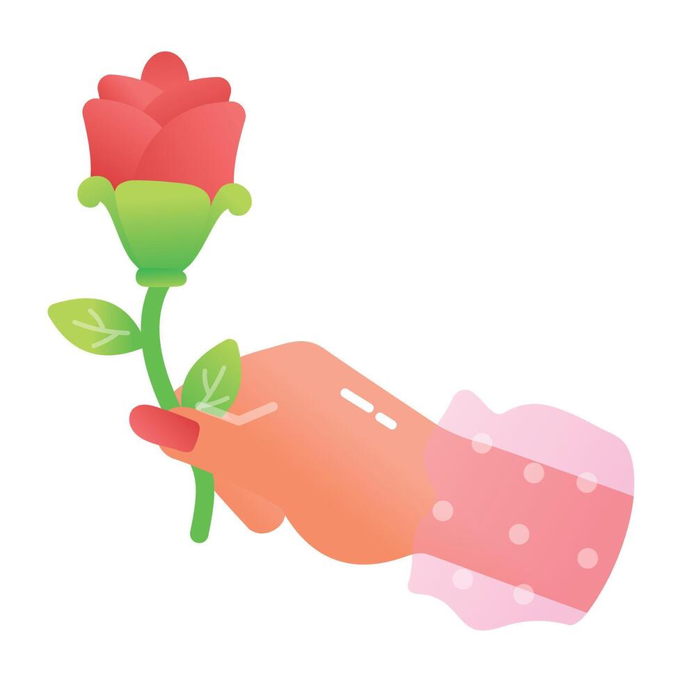 A flat icon of rose vector