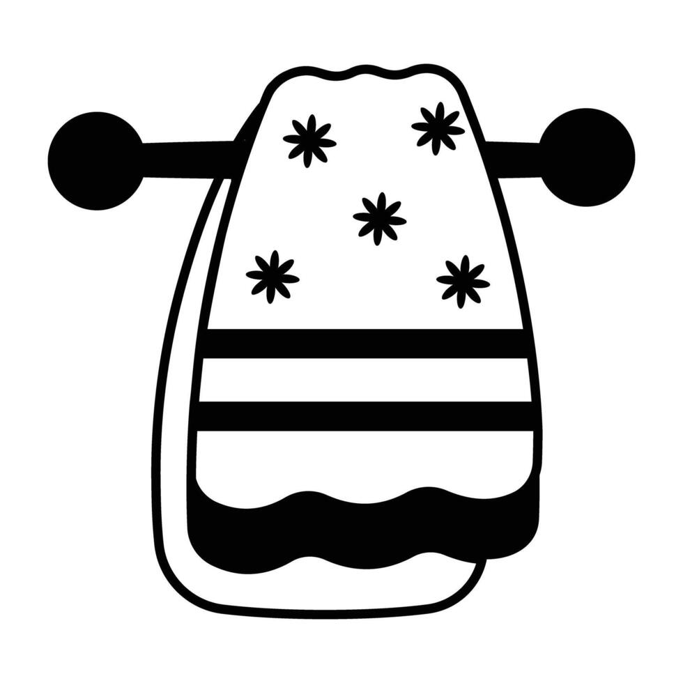 A glyph style icon of towel vector