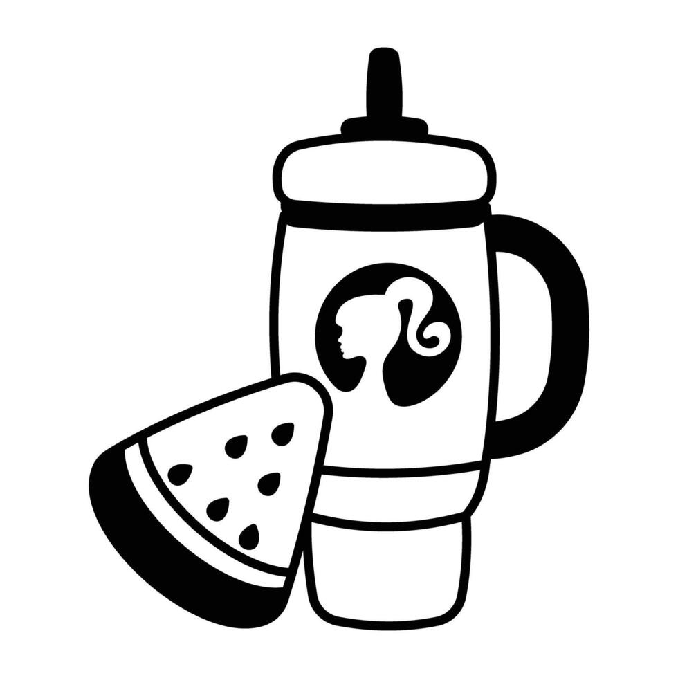 A glyph icon of watermelon juice vector