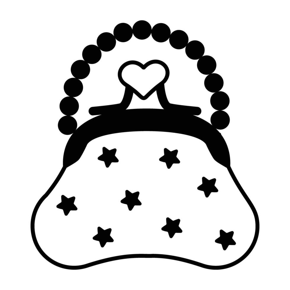 A glyph style icon of barbie purse vector