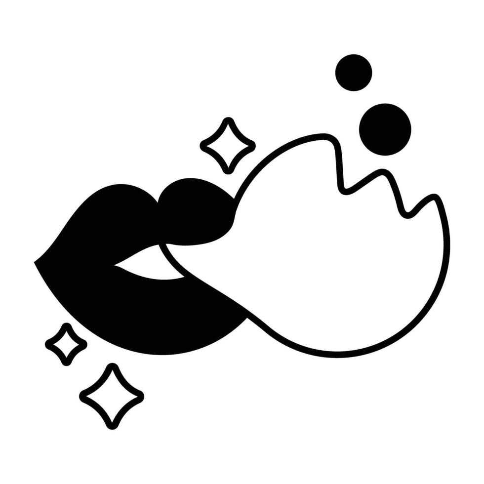 Chewing gum icon in glyph style vector