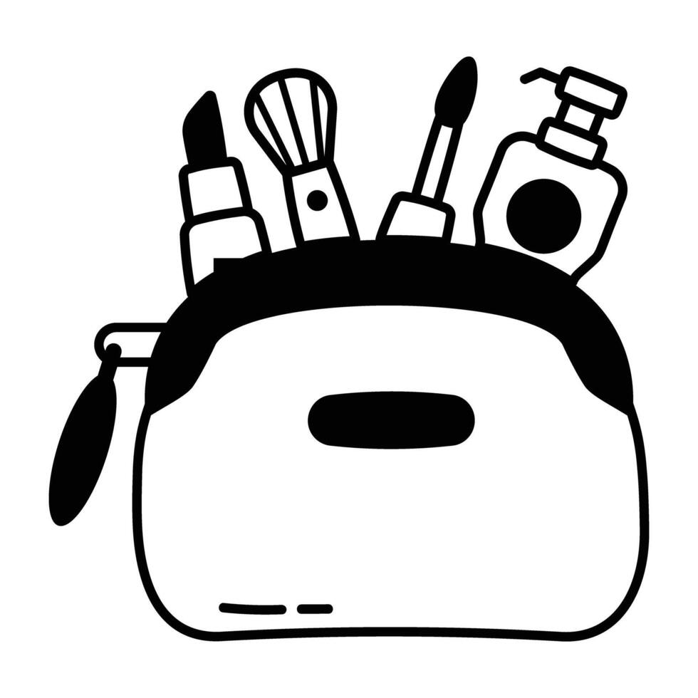Makeup pouch icon designed in glyph style vector