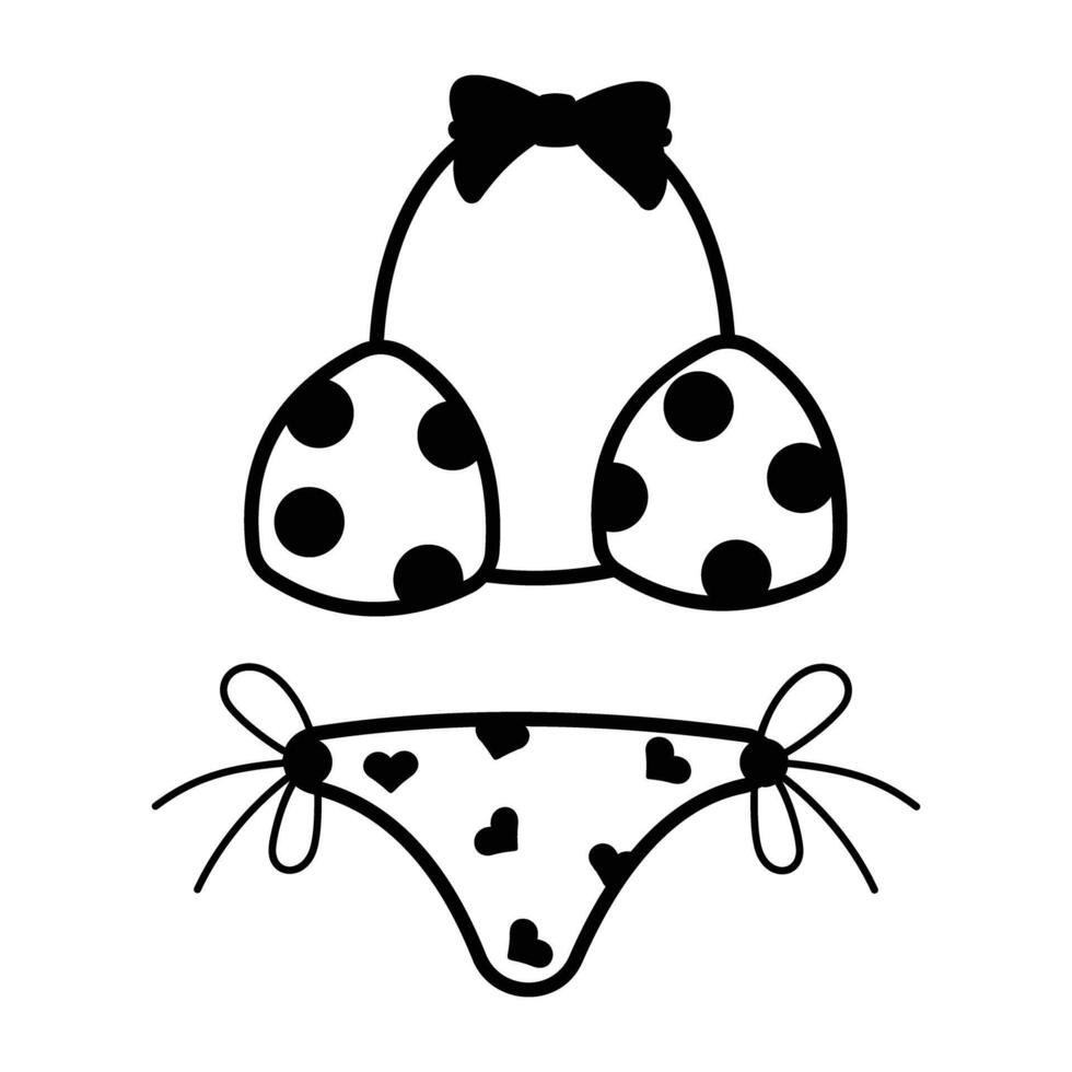 An icon of bikini in glyph style vector