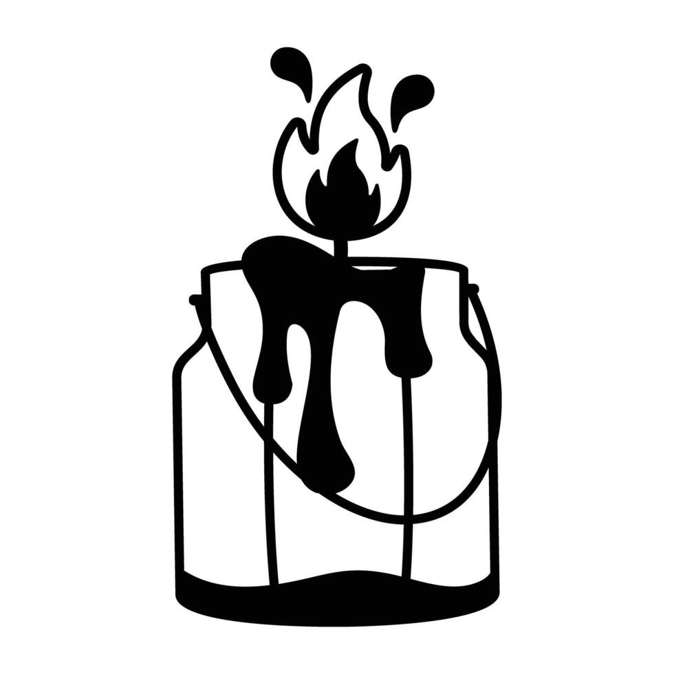 A glyph icon of glass candle vector