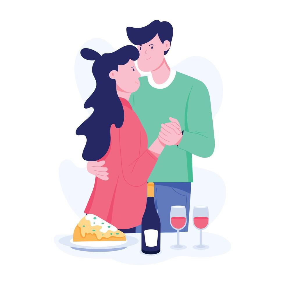 Couple day illustration in flat style vector