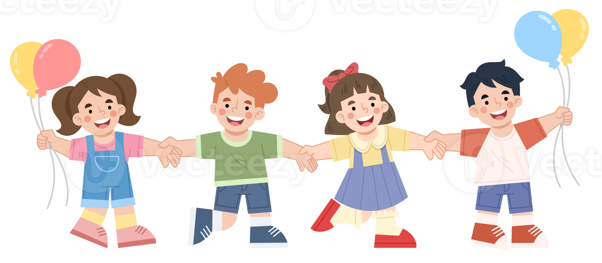 Illustration of children's friendship. Children's day clipart illustration png