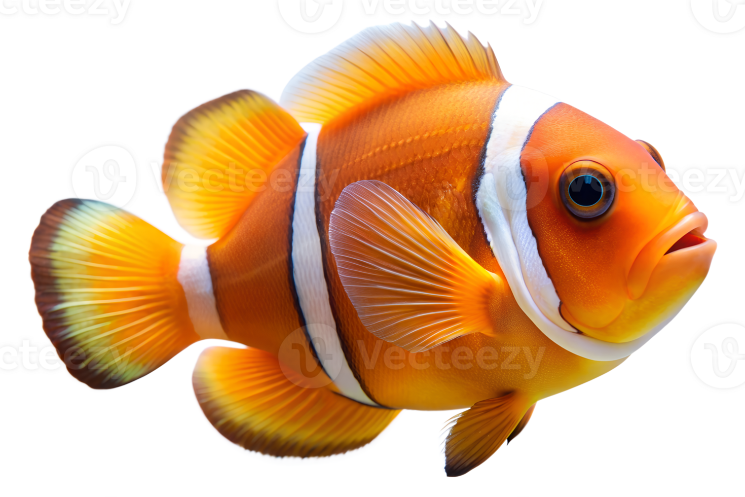 Skunk clownfish fish isolated on transparent background png