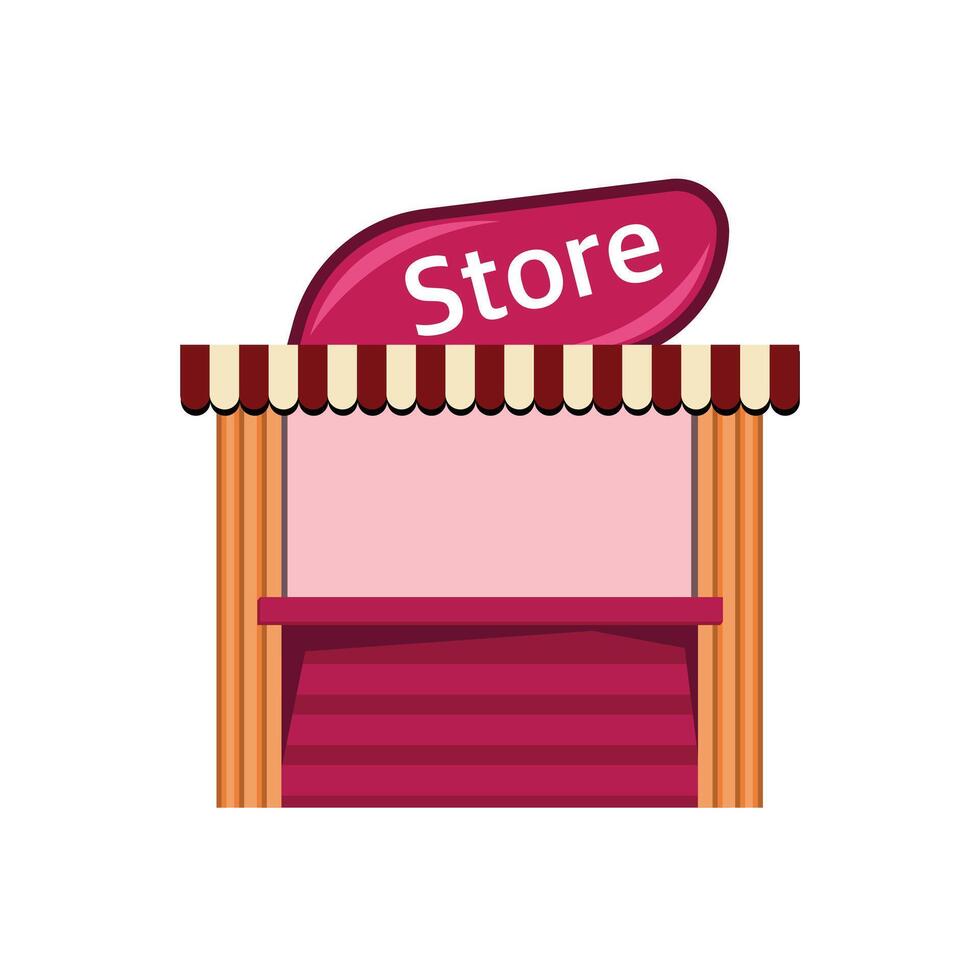 Flat illustration of street stall icon for web design. Flat design modern illustration concept of online shopping. Icon of store. logo icon of a shop, kiosk or merchant booth vector