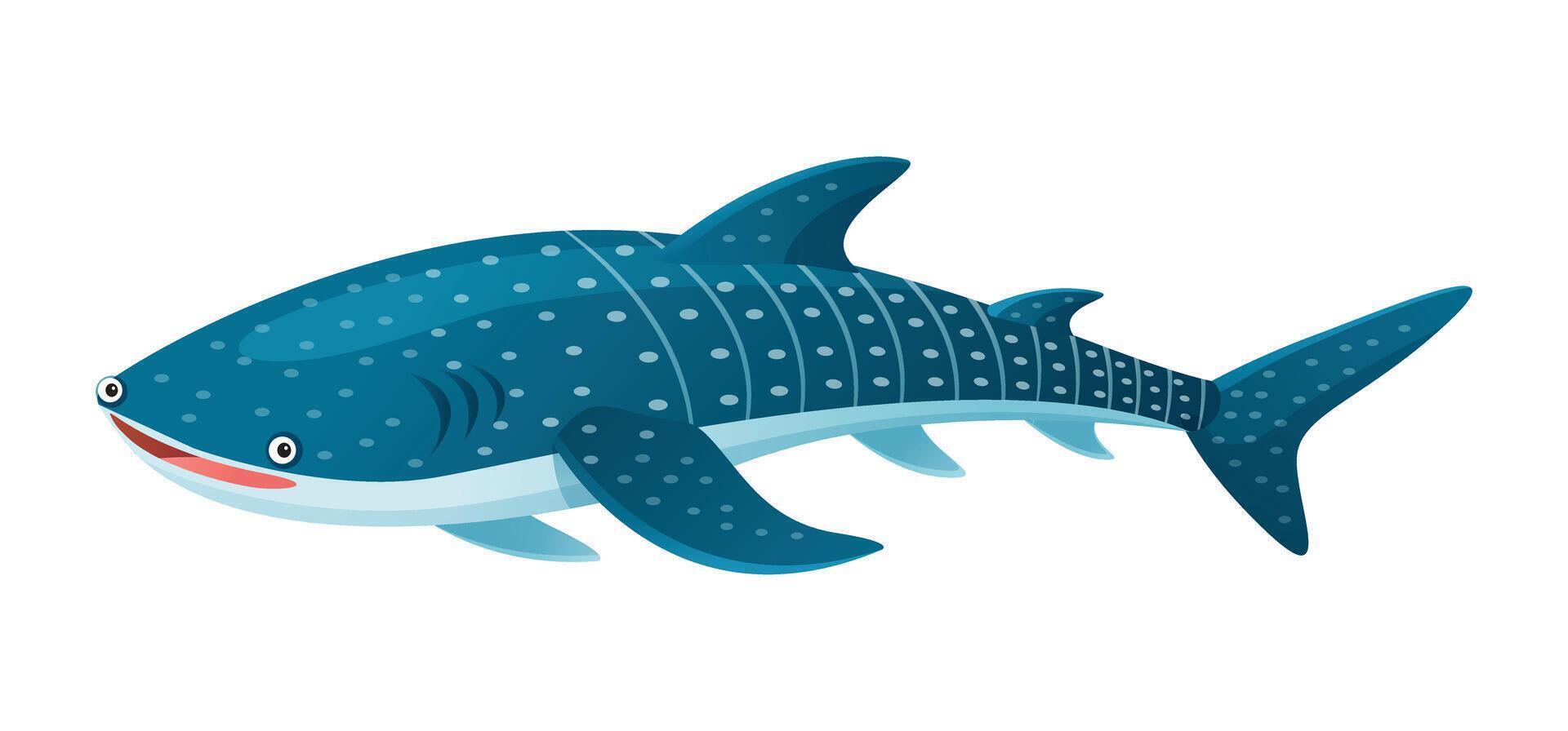 Whale shark cartoon illustration isolated on white background vector