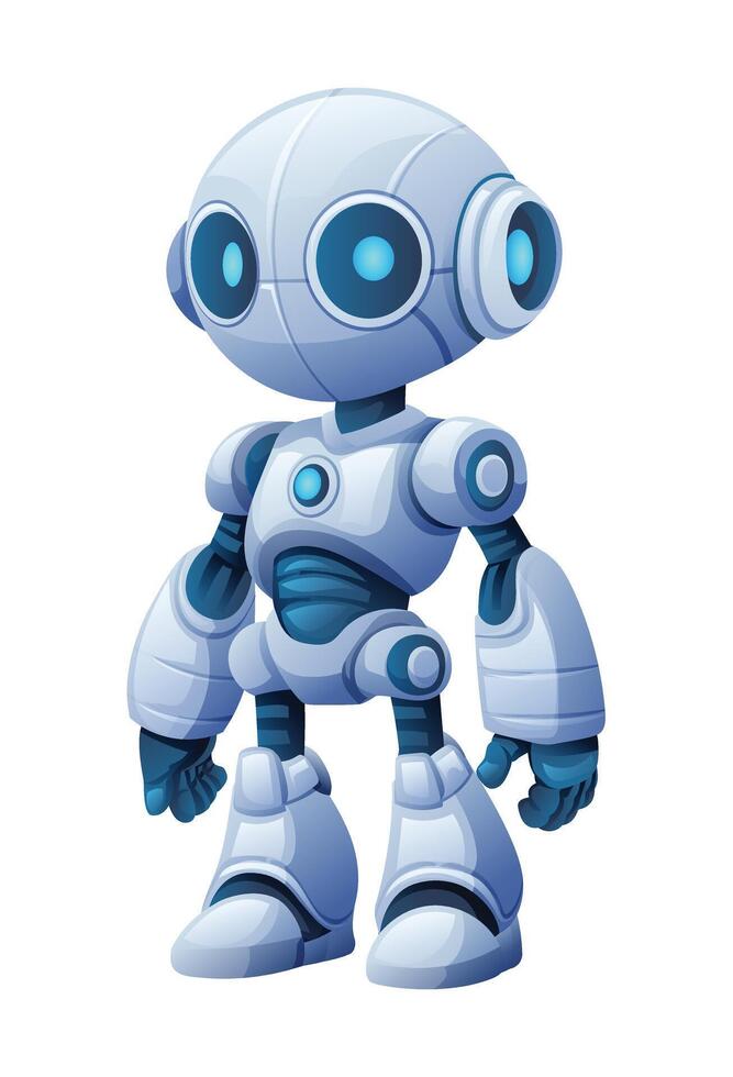 Cute robot character. Cartoon illustration vector