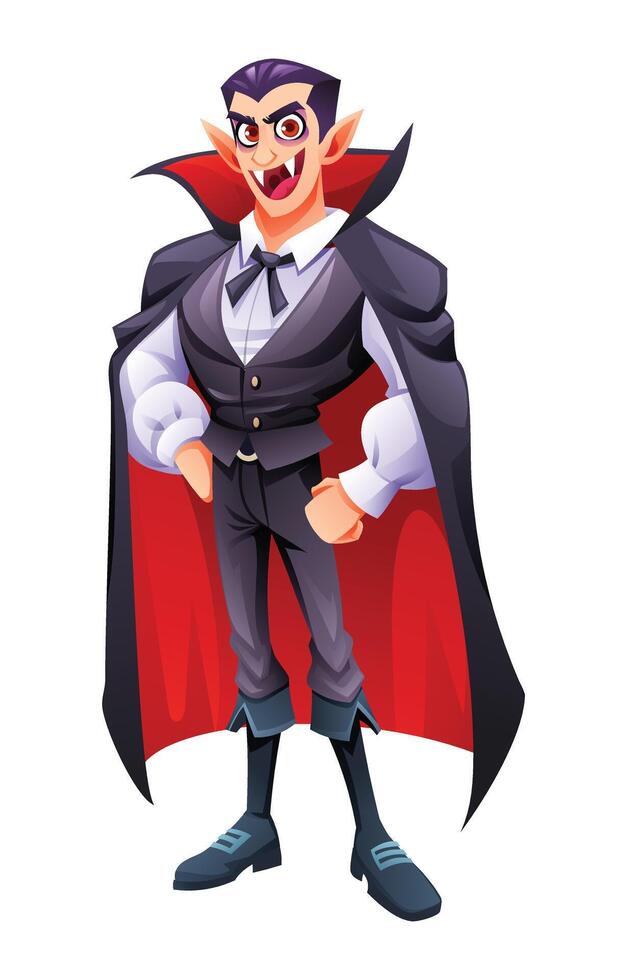 Dracula vampire character. Cartoon illustration vector