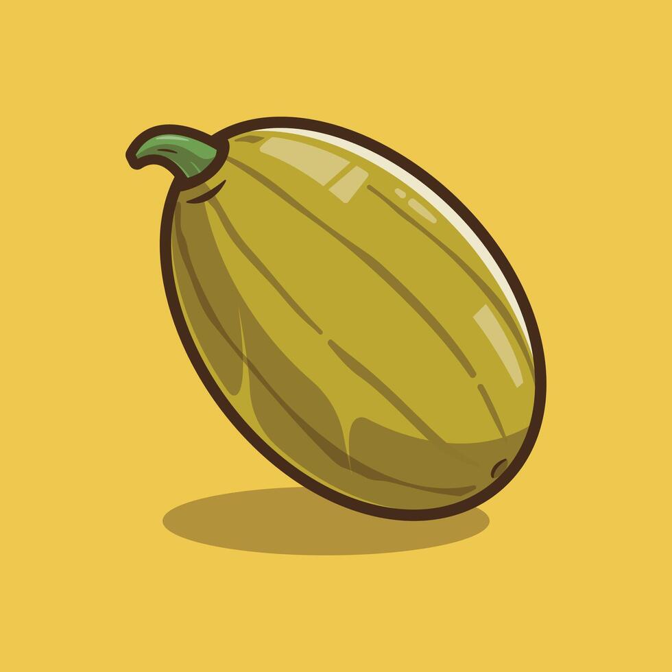 Delicata Squash Cartoon. Vegetables Illustration Theme. vector